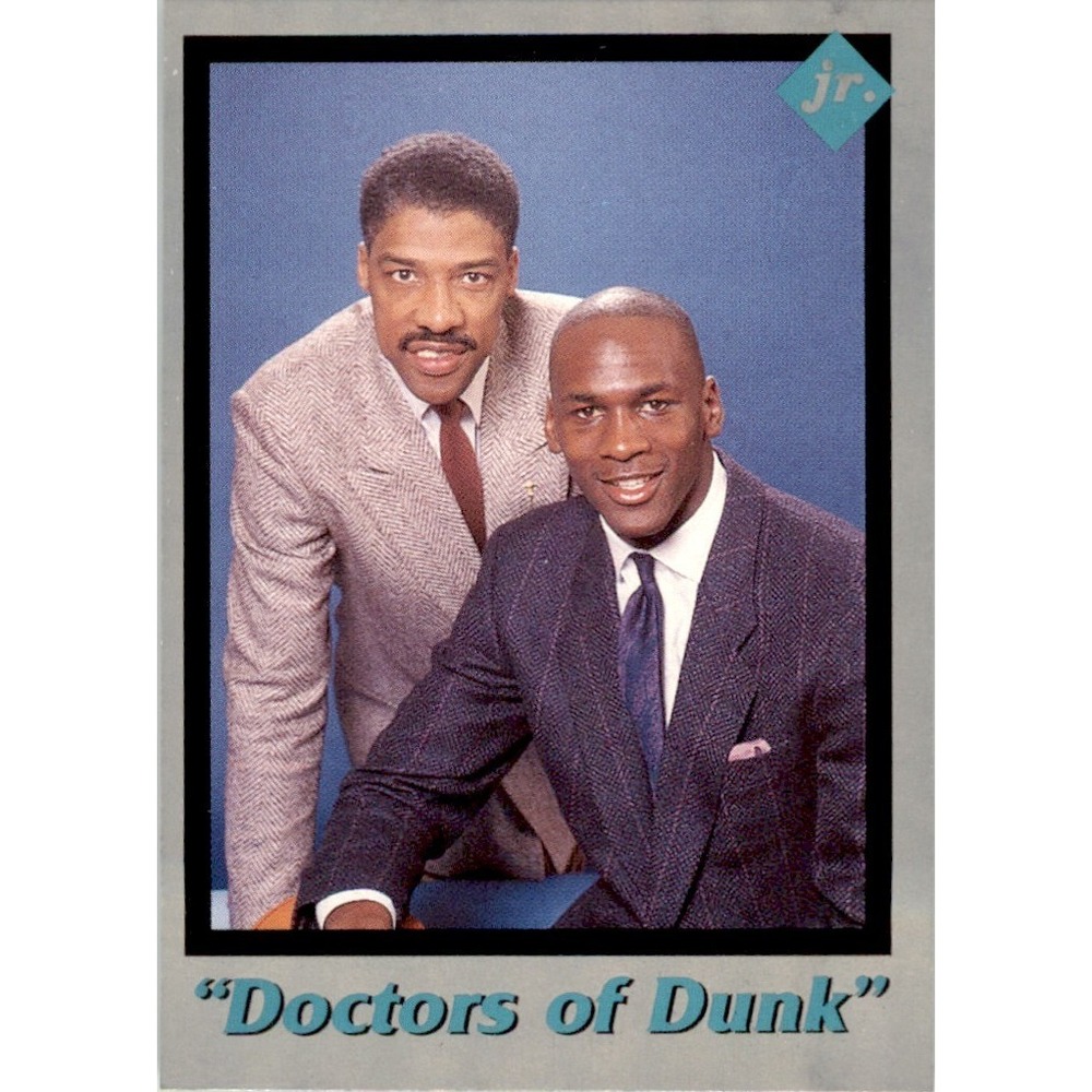 1991 Tuff Stuff Jr. #28 Michael Jordan & Julius Erving (Dr. J) Chicago Bulls